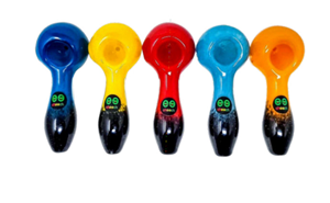 4" Cheech Multi Color Hand Pipe - Yellow / black